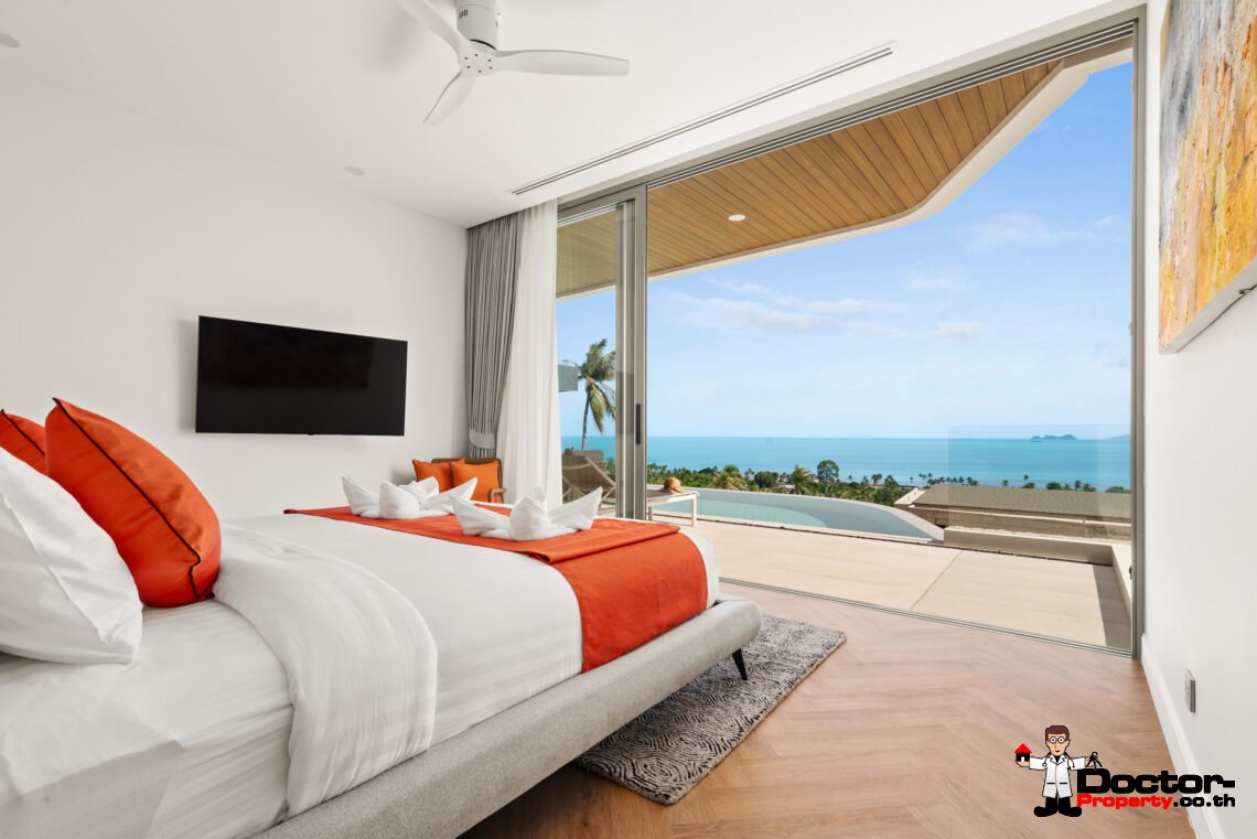 New Luxury 4 Bedroom Villa with Sea View in Bang Por, Koh Samui – For Sale